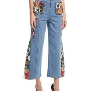 Alice + Olivia Multi-Colored Flower Pants